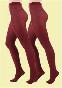 80D Opaque Tights Burgundy (2 Pairs)